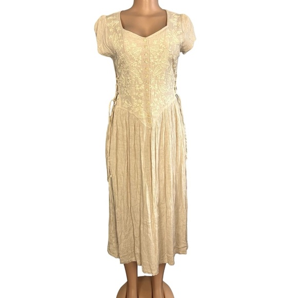 Some Times Cream Boho Embroidered Corset Style Dress - Picture 1 of 11